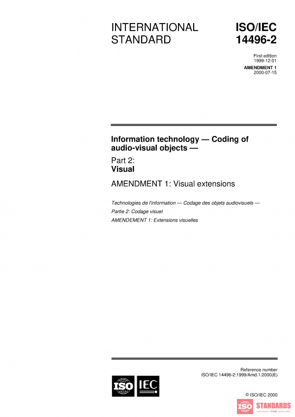 ISO/IEC 14496-2:1999/Amd 1:2000 PDF