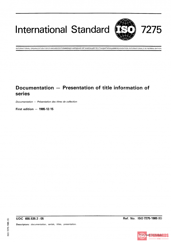 ISO 7275:1985 PDF