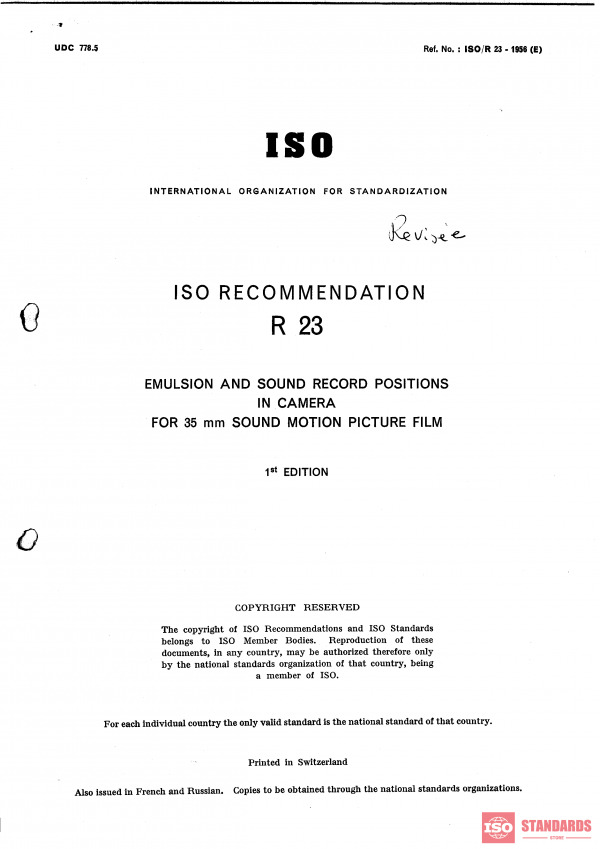 ISO/R 23:1956 PDF