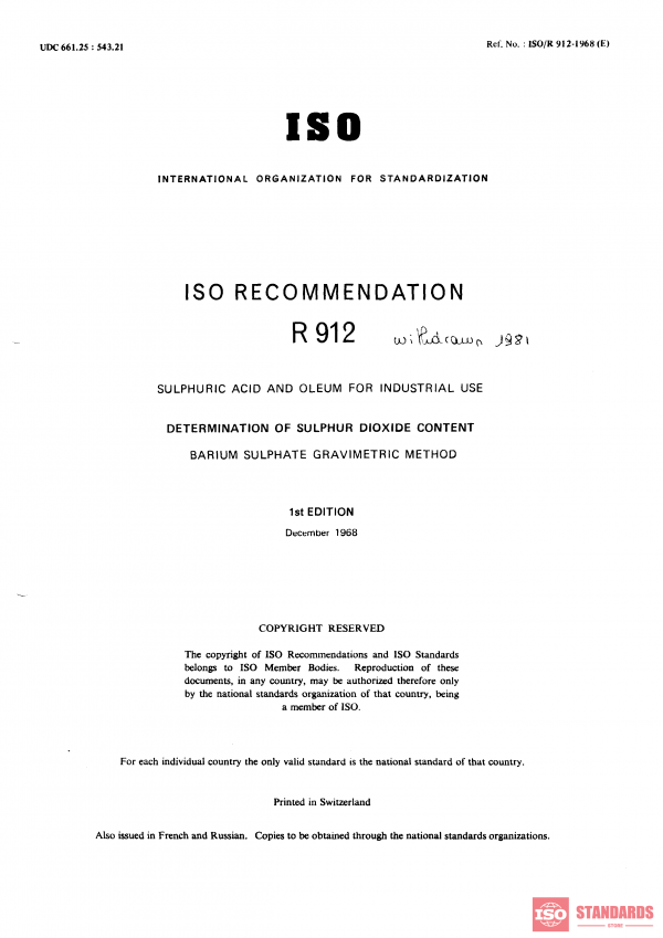 ISO/R 912:1968 PDF