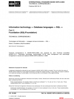ISO/IEC 9075-2:2003/Cor 2:2007 PDF