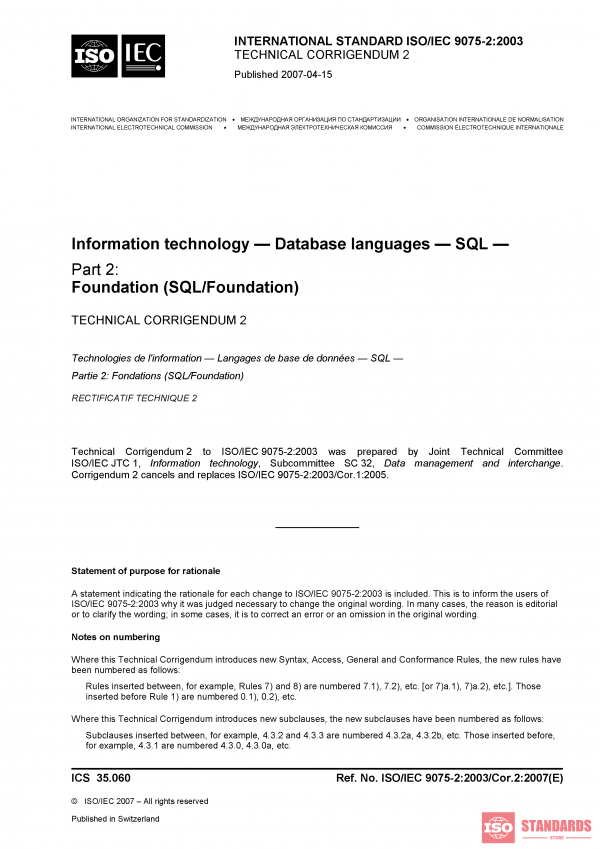 ISO/IEC 9075-2:2003/Cor 2:2007 PDF