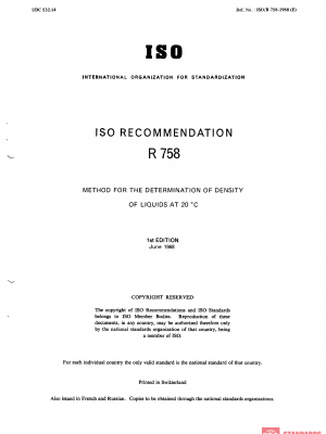 ISO/R 758:1968 PDF