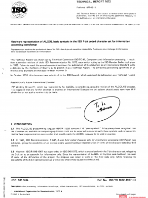 ISO/TR 1672:1977 PDF