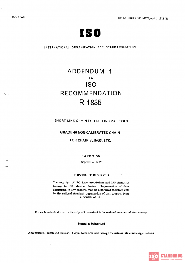 ISO/R 1835:1971/Add 1 PDF