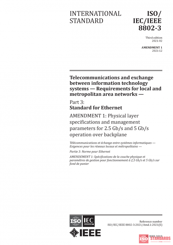 ISO/IEC/IEEE 8802-3:2021/Amd 1:2021 PDF