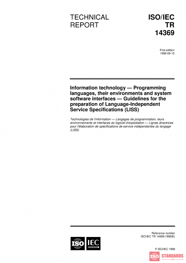 ISO/IEC TR 14369:1999 PDF