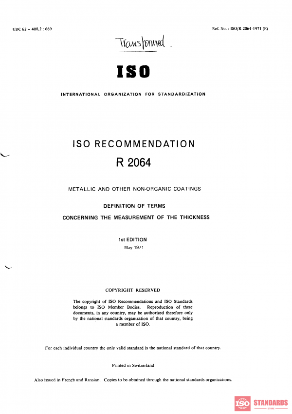 ISO/R 2064:1971 PDF