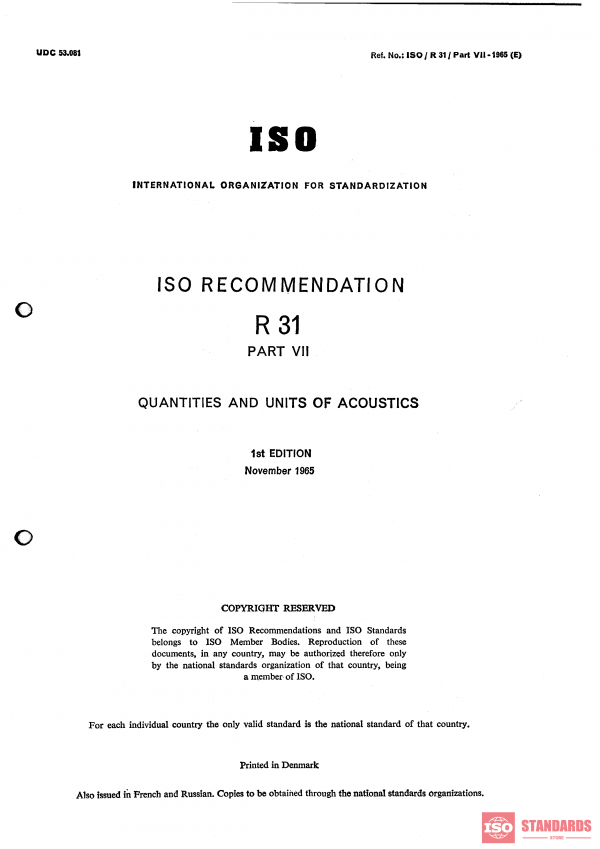 ISO/R 31-7:1965 PDF