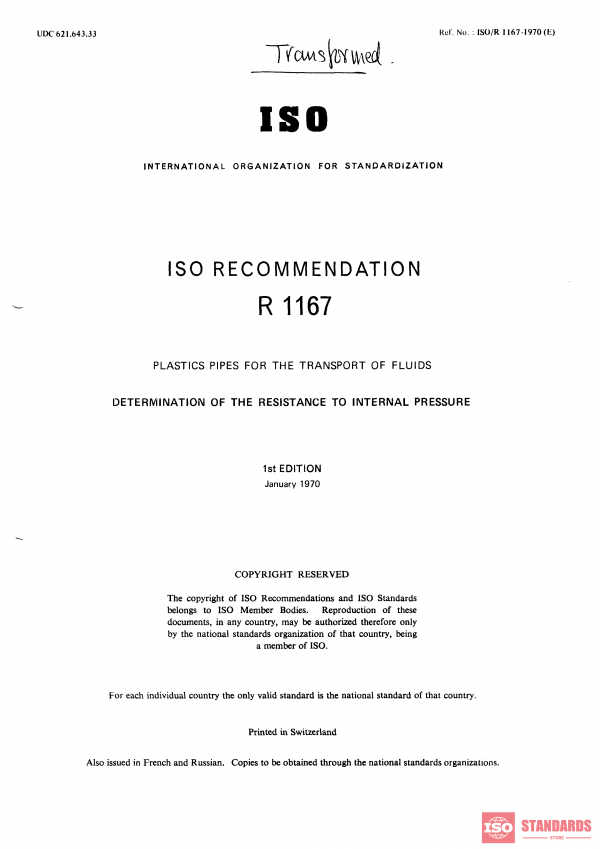 ISO/R 1167:1970 PDF