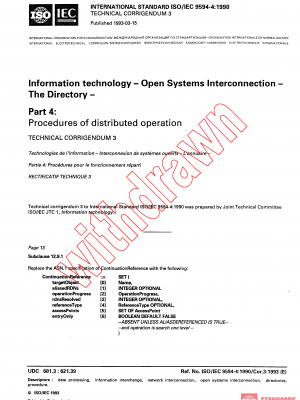 ISO/IEC 9594-4:1990/COR3:1993 PDF