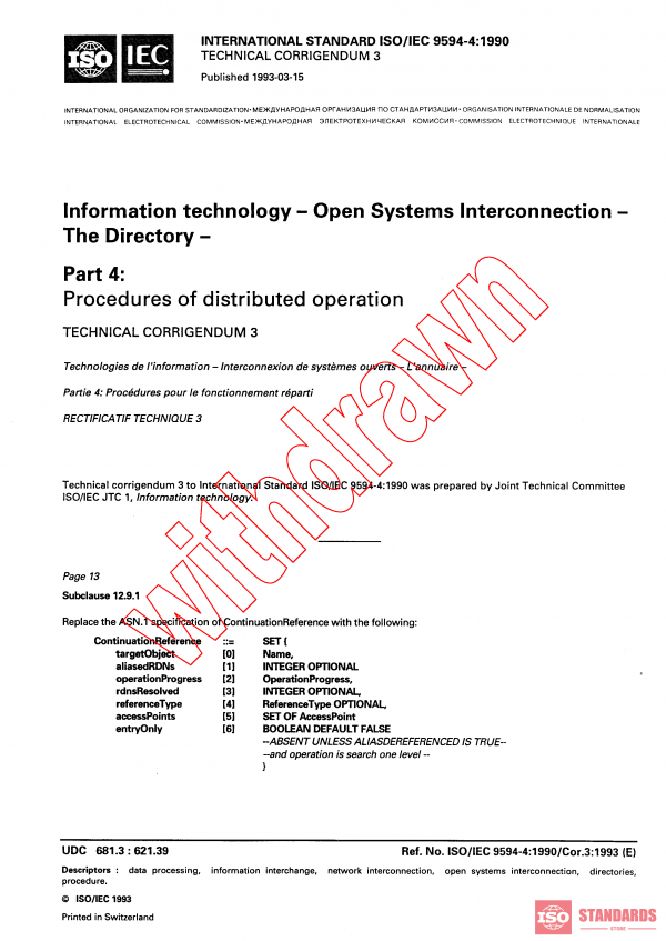 ISO/IEC 9594-4:1990/COR3:1993 PDF