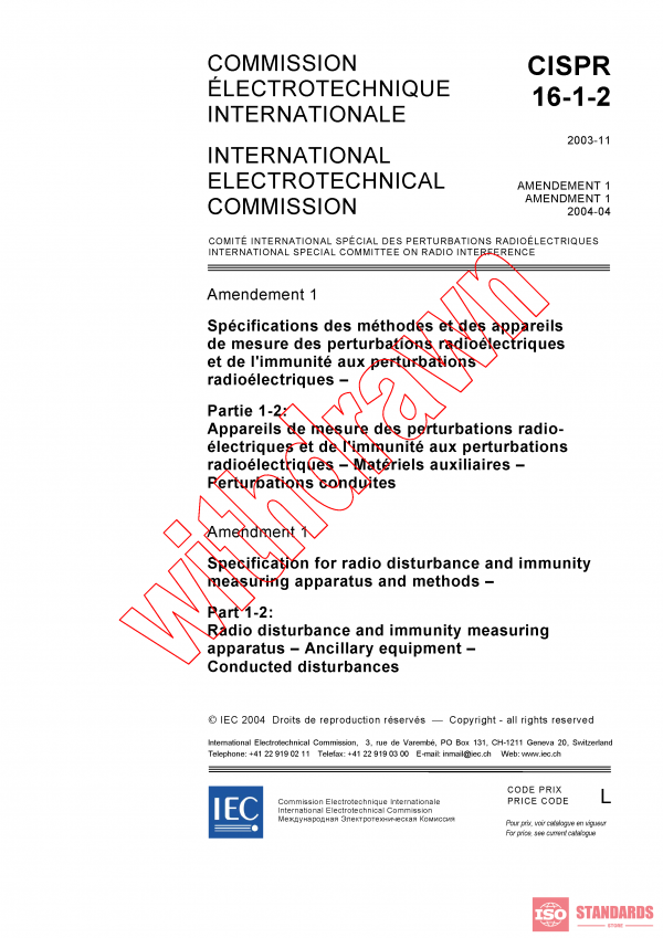 CISPR 16-1-2:2003/AMD1:2004 PDF