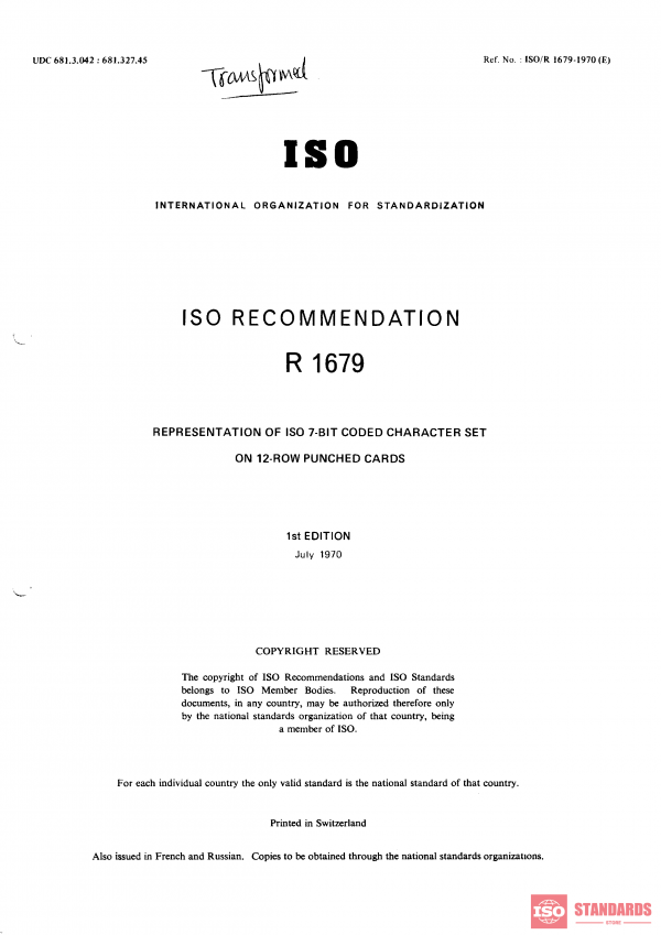 ISO/R 1679:1970 PDF