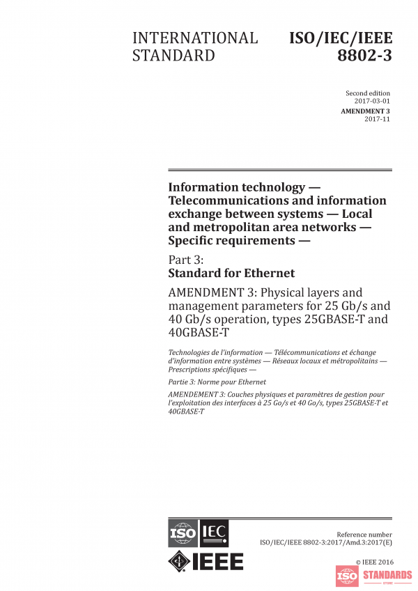 ISO/IEC/IEEE 8802-3:2017/AMD3:2017 PDF