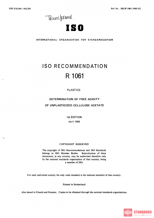ISO/R 1061:1969 PDF