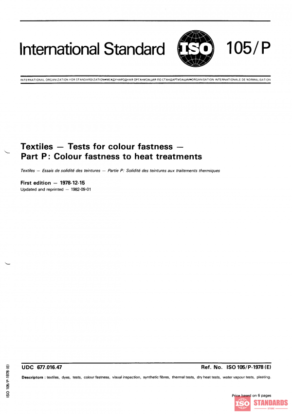 ISO 105-P:1978 PDF