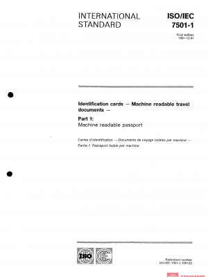 ISO/IEC 7501-1:1991 PDF