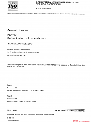 ISO 10545-12:1995/Cor 1:1997 PDF