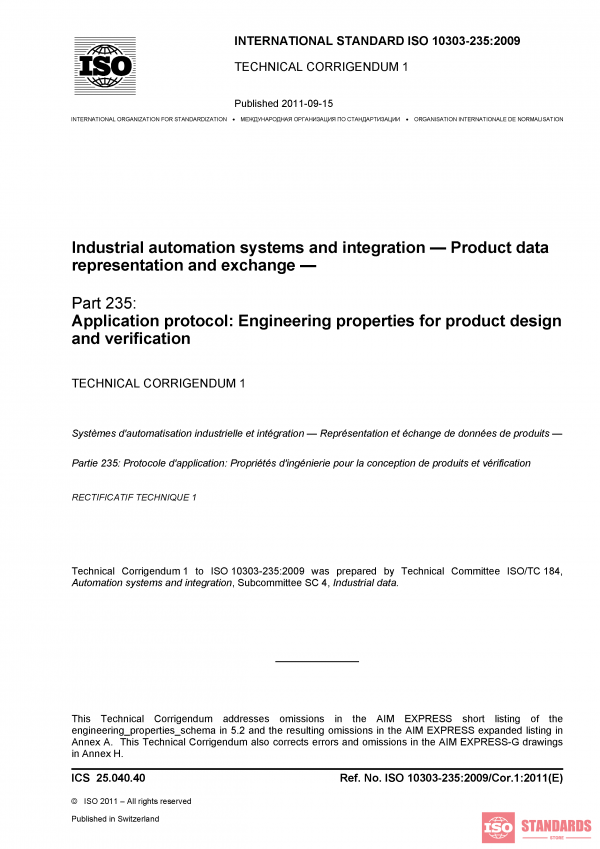 ISO 10303-235:2009/Cor 1:2011 PDF