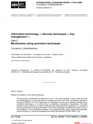ISO/IEC 11770-2:2008/Cor 1:2009 PDF