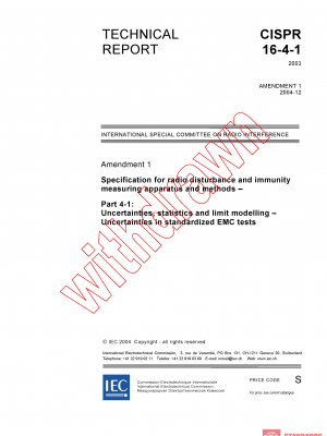 CISPR TR 16-4-1:2003/AMD1:2004 PDF