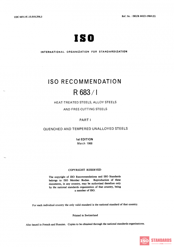 ISO/R 683-1:1968 PDF