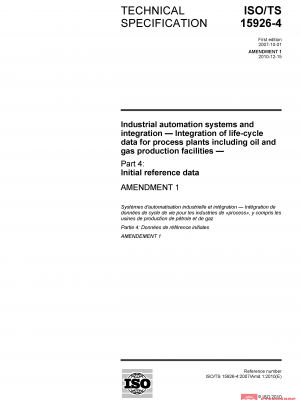 ISO/TS 15926-4:2007/Amd 1:2010 PDF