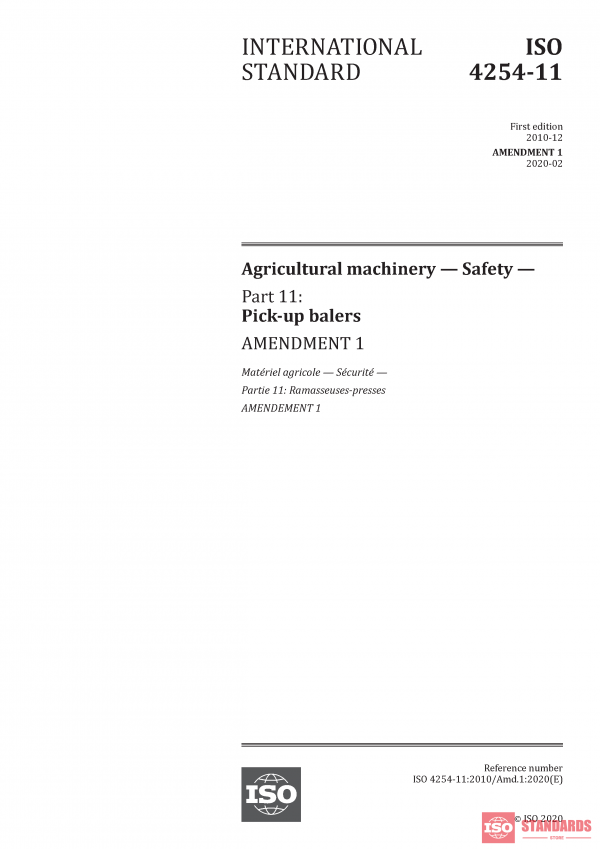 ISO 4254-11:2010/Amd 1:2020 PDF