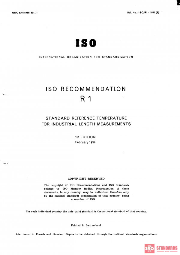 ISO/R 1:1951 PDF