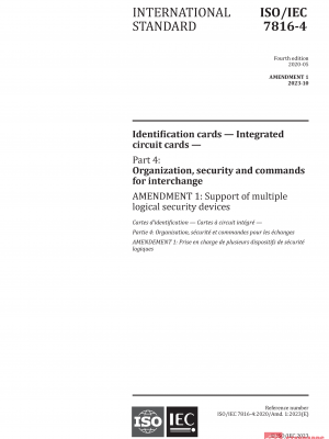 ISO/IEC 7816-4:2020/Amd 1:2023 PDF
