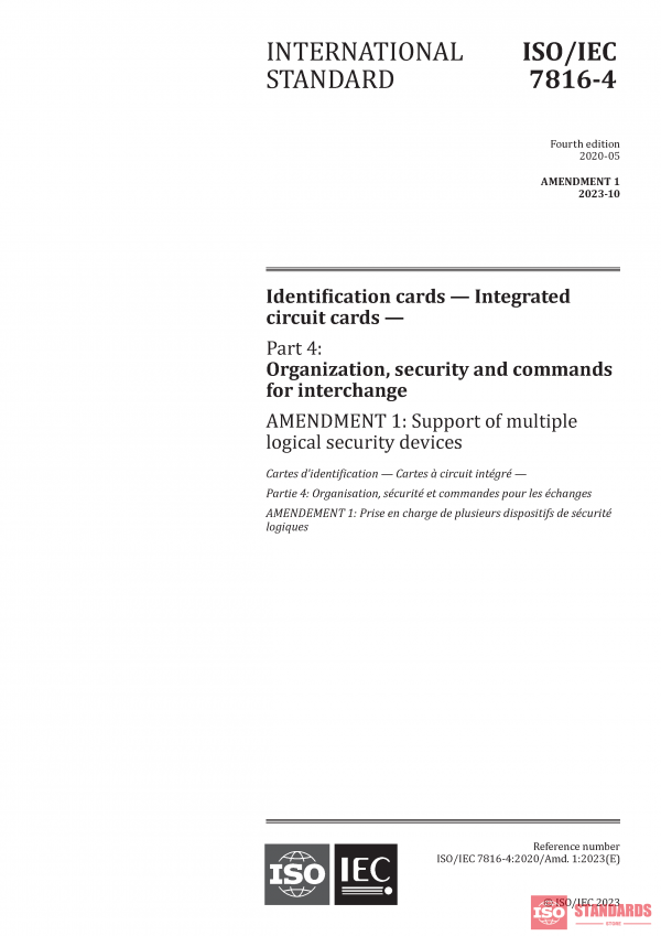 ISO/IEC 7816-4:2020/Amd 1:2023 PDF