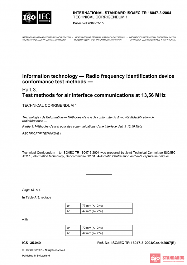 ISO/IEC TR 18047-3:2004/COR1:2007 PDF