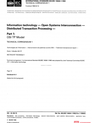 ISO/IEC 10026-1:1992/Cor 1:1996 PDF