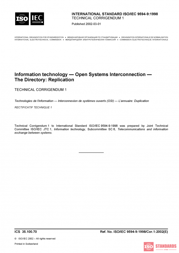 ISO/IEC 9594-9:1998/Cor 1:2002 PDF
