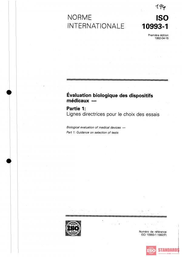 ISO 10993-1:1992 PDF