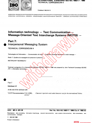 ISO/IEC 10021-7:1990/COR4:1992 PDF