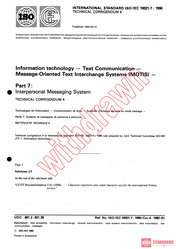 ISO/IEC 10021-7:1990/COR4:1992 PDF