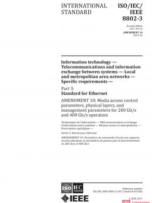 ISO/IEC/IEEE 8802-3:2017/Amd 10:2019 PDF