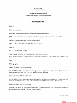 ISO/IEC 11801:2002/Cor 1:2002 PDF