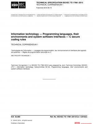 ISO/IEC TS 17961:2013/Cor 1:2016 PDF
