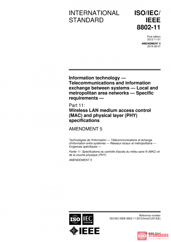 ISO/IEC/IEEE 8802-11:2012/Amd 5:2015 PDF
