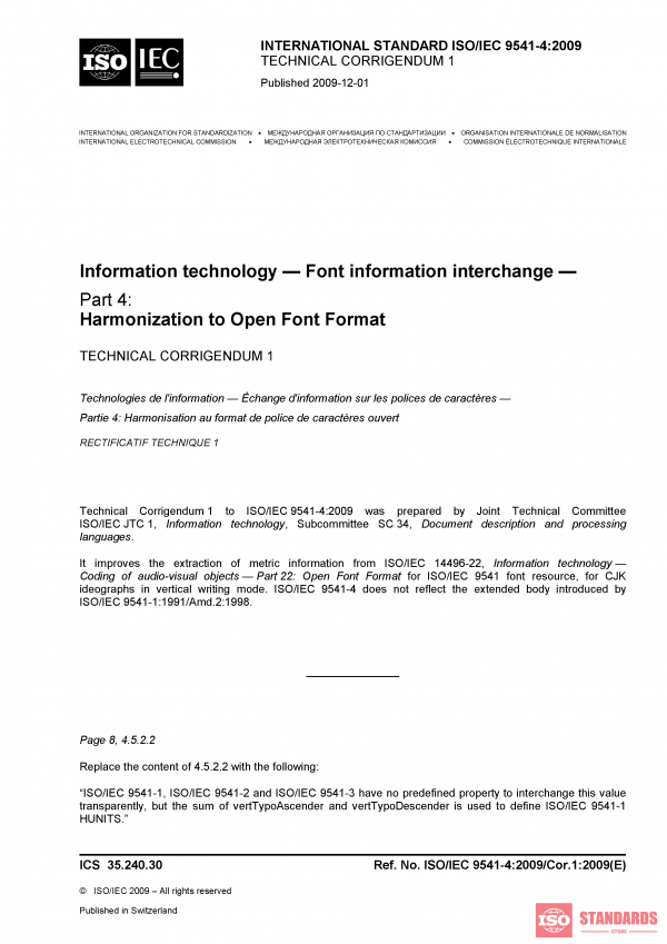 ISO/IEC 9541-4:2009/COR1:2009 PDF