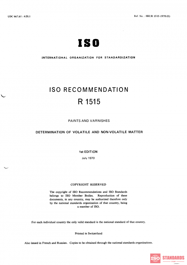 ISO/R 1515:1970 PDF