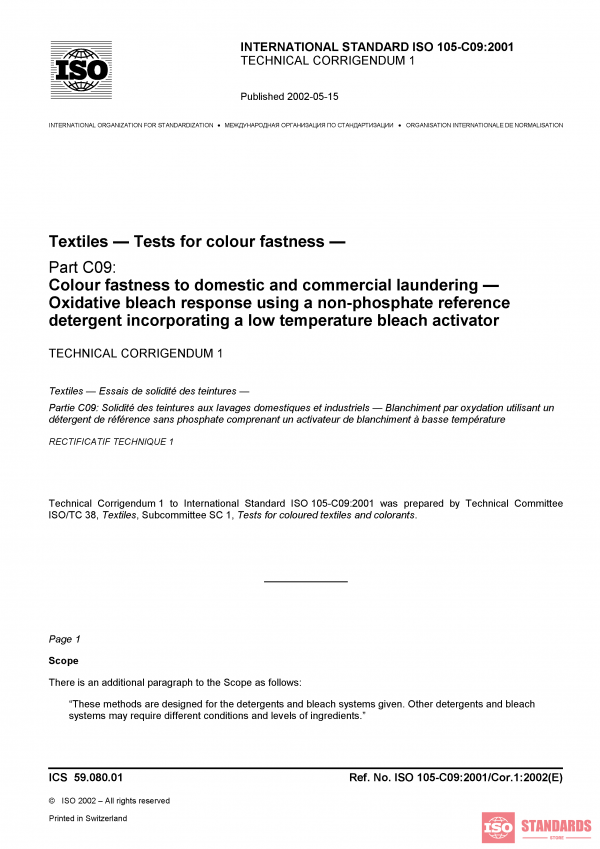 ISO 105-C09:2001/Cor 1:2002 PDF