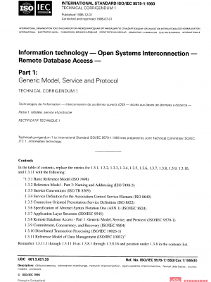 ISO/IEC 9579-1:1993/Cor 1:1995 PDF
