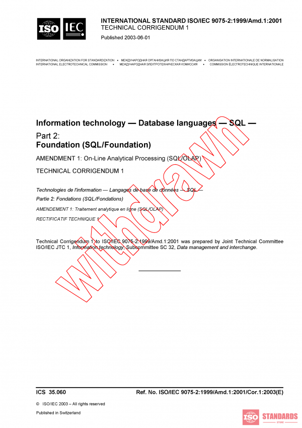 ISO/IEC 9075-2:1999/AMD1:2001/COR1:2003 PDF