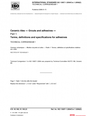 ISO 13007-1:2004/Cor 1:2006 PDF