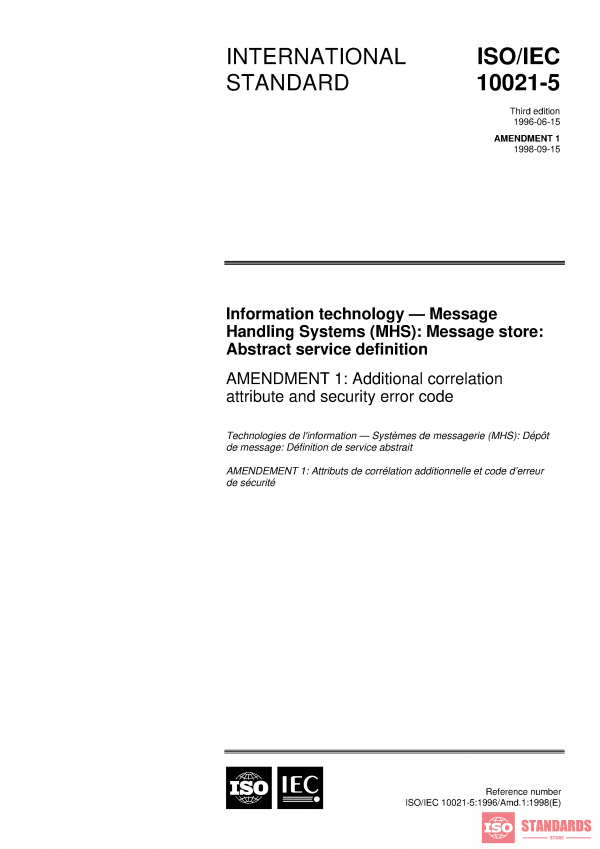 ISO/IEC 10021-5:1996/Amd 1:1998 PDF