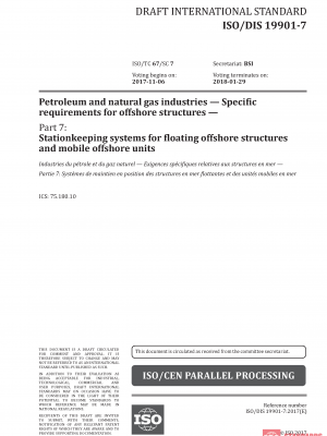 ISO/DIS 19901 Draft – 7:2018 PDF